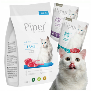PIPER STERILIZOVANÉ SUCHÉ KRMIVO DOLINA NOTECI JAHŇAČKO PRE MAČKU 3KG + ZADARMO